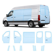 Антигравійна захисна бронеплівка за лекалами для Mercedes-Benz Sprinter W907 2018- зони дверей і стійки вікон