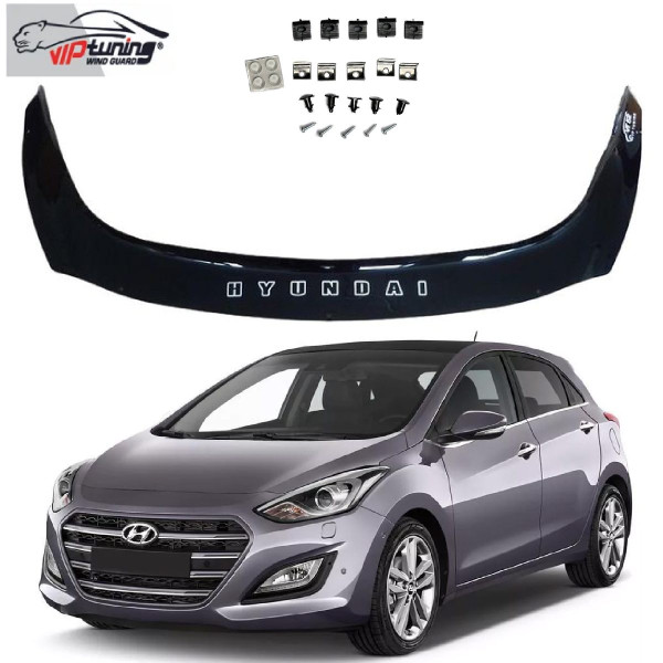 Дефлектор капоту мухобійка для Hyundai i30 2012-2017 HYD39