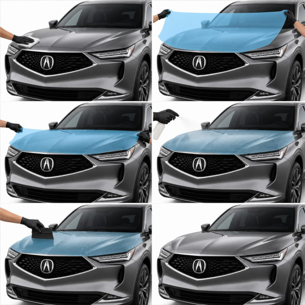 Антигравийная защитная бронепленка по лекалам для Acura MDX YD4 2022 - передняя часть авто (капот бампер фары крылья)