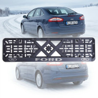 Рамка номера Ford клямка 3D напис Хромований / Гнучкий морозостійкий пластик