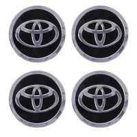 Наклейка на колпак Toyota 60 мм черный 4 шт