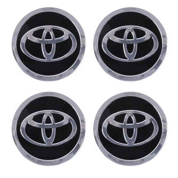 Наклейка на колпак Toyota 60 мм черный 4 шт