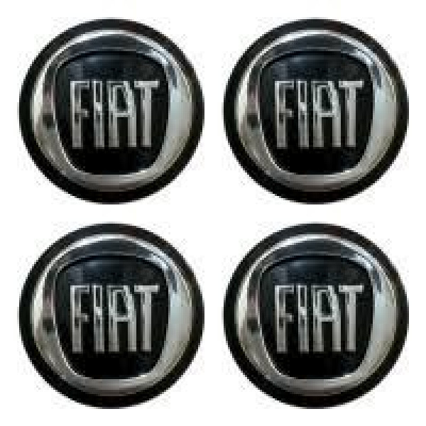 Наклейка на ковпак Fiat 60мм чорний 4 шт