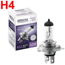 Автолампа галогенная Brevia + 30% H4 12V 60/55W 1 шт (12040PC)