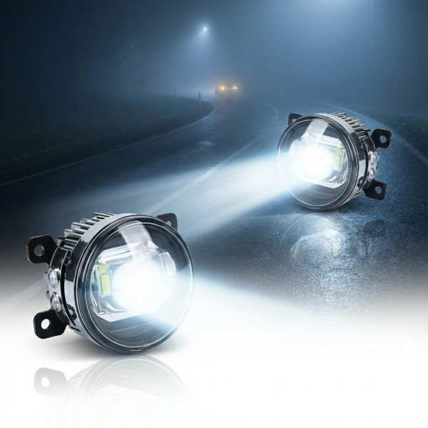 Протитуманні фари для Renault 12V 9W 900Lm 2W 200Lm / FOG+DRL Універсальні 2 шт (RN-098-LED 2in1)