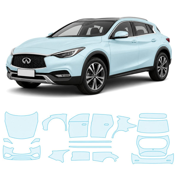 Антигравійна захисна бронеплівка за лекалами для Infiniti QX30 H15 2016-2019 - повний кузов