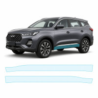 Антигравійна захисна бронеплівка за лекалами для Chery Tiggo 7 Pro I 2020-2022 - нижня зона кузова пороги