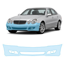 Антигравийная защитная бронепленка по лекалам для Mercedes-Benz E-Class W211 facelift 2006-2009 - передний бампер