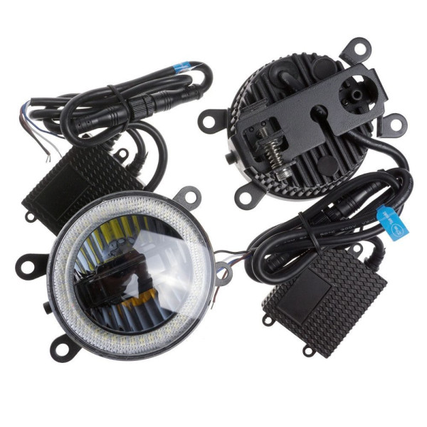Протитуманні LED Фари Лінза з ДХО D90мм 12V/22W 6000K 2 шт (Sigma 3in1)