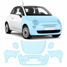 Антигравійна захисна бронеплівка за лекалами для Fiat 500 II 2007- передня частина авто (капот бампер крила))