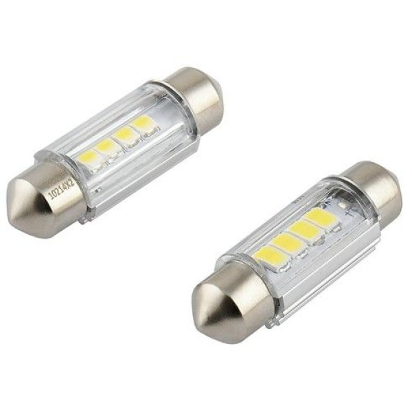 LED автолампа Brevia Spower 12/24V T11 36мм C5W (C10W) 4x12835SMD 180Lm 6000K CANbus T11x36MM 2 шт (10214X2)