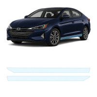 Антигравійна захисна бронеплівка за лекалами для Hyundai Elantra AD facelift 2019-2020 - нижня зона кузова пороги