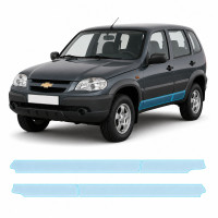 Антигравійна захисна бронеплівка за лекалами для Chevrolet Niva I facelift 2009-2020 - нижня зона кузова пороги