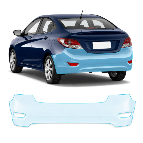 Антигравійна захисна бронеплівка за лекалами для Hyundai Accent RB 2011-2017 - задній бампер