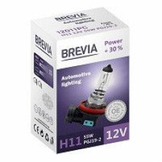 Автолампа галогенная Brevia + 30% / H11 / 55W / 12V / 1 шт (12011PC)
