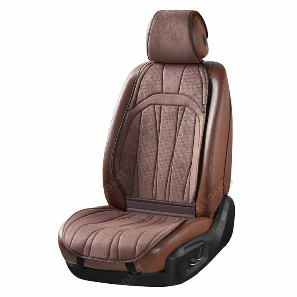 Накидки для сидений Алькантара Elegant ANCONA Коричнвые Полный Комплект (700 815)