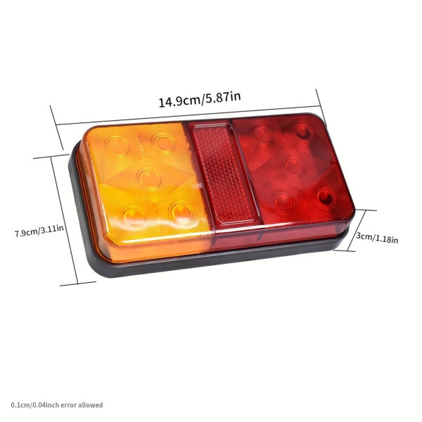 Задній ліхтар LED прямокутний 10LED 12-24V 150 х 80 х 30 мм 2 шт (BL-64910)