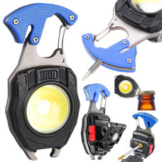 Многофункциональный LED фонарик туристический мультитул на карабине (BL-W5147)
