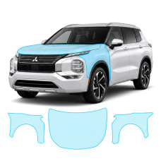 Антигравийная защитная бронепленка по лекалам для Mitsubishi Outlander IV 2021- капот и передние крылья