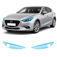 Антигравийная защитная бронепленка по лекалам для Mazda Mazda3 BN facelift 2016-2019 - оптика (фары и ПТФ)