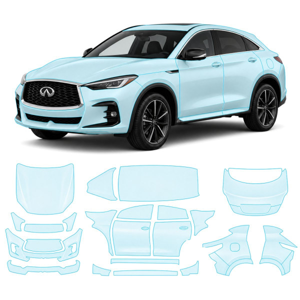 Антигравийная защитная бронепленка по лекалам для Infiniti QX55 J55 2021- полный кузов