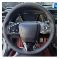 Чехол Оплетка Руля для Honda CR-V/Civic 2016-2019 Кожа (Модельная Выкройка) №23