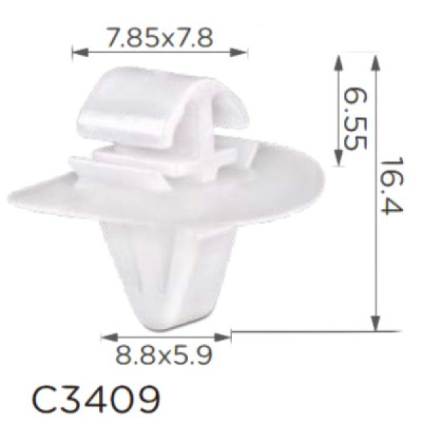 Кліпса кріплення молдингу Renault Opel Nissan 7703077420 Iveco (500339745) C3409
