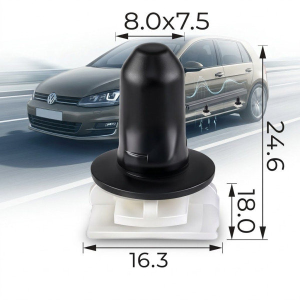 Клипса крепления молдинга Порогов Крыло VW AUDI SEAT SKODA (3C0853585 15161) C1871