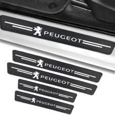 Захисна плівка накладка на пороги для Peugeot Чорний Карбон 4 шт