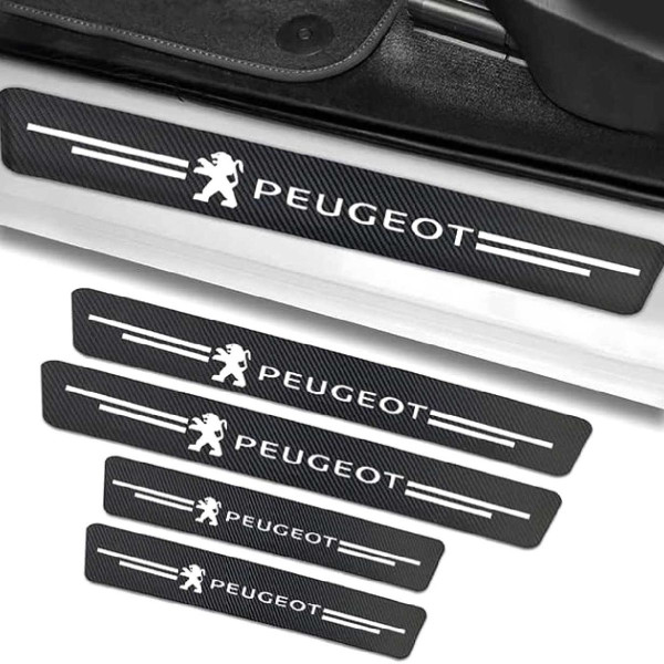 Защитная пленка накладка на пороги для Peugeot Черный Карбон 4 шт