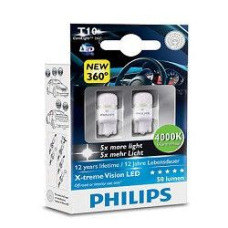 Світлодіод 12V Т10 Білий Ultinon Philips 127994000KX2 4000K+50Lm 2шт