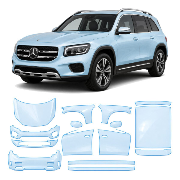 Антигравийная защитная бронепленка по лекалам для Mercedes-Benz GLB X247 2019-2023 - полный кузов