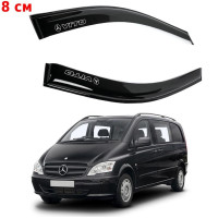 Дефлекторы окон ветровики Mercedes Vito 2003-2015 W639 8 см Скотч 3M Voron Glass