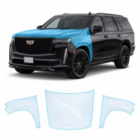 Антигравийная защитная бронепленка по лекалам для Cadillac Escalade V 2021- капот и передние крылья