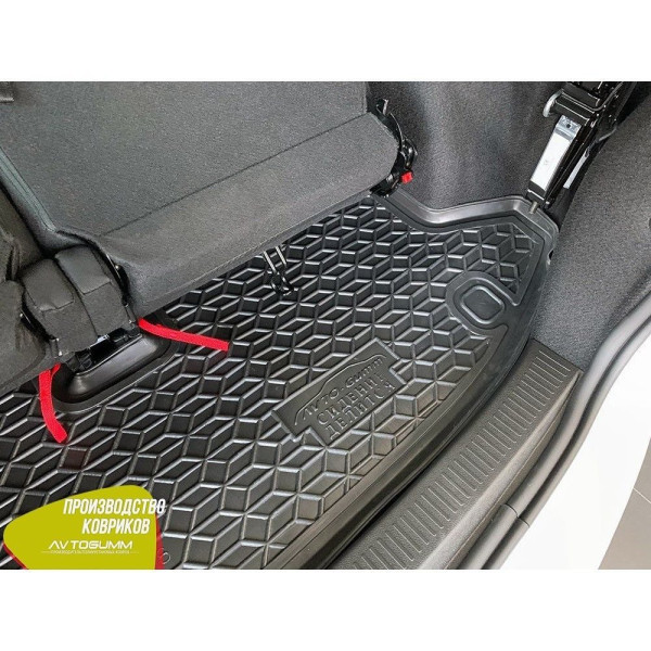 Автомобильный коврик в багажник Renault Lodgy 2019,5- раздел. 3-й ряд / Резиновый (Avto-Gumm)