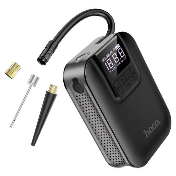 Портативний компресор автомобільний насос Hoco Breeze S53 2500 мАг LED