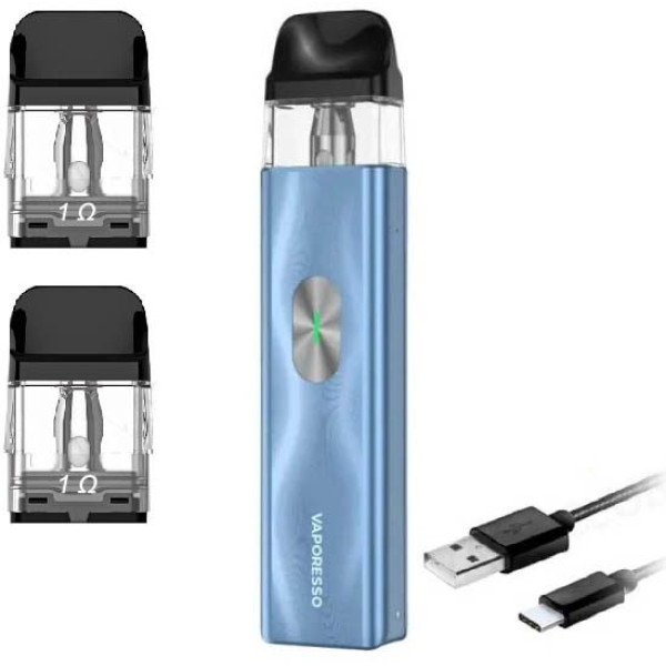 Багаторазовий Pod-Набір Vaporesso Xros 4 Mini 1000mAh 2 мл (Картриджів 1 ОМ 3 шт) Ice Blue Синій