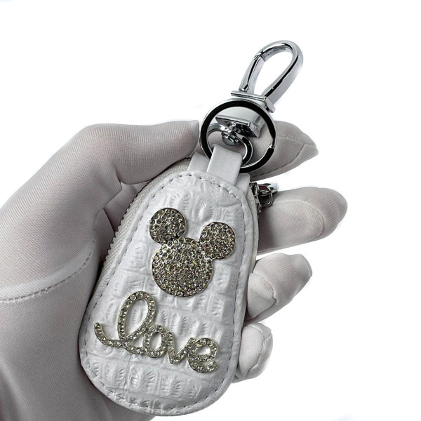 Автомобільна ключниця для ключів з логотипом Міккі Маус Love Біла