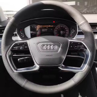 Чехол Оплетка Руля для Audi A6/A7/A8/S8/ E-tron 2021-2022 Кожа (Модельная Выкройка) №2