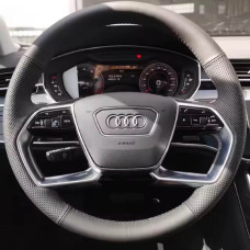 Чехол Оплетка Руля для Audi A6/A7/A8/S8/ E-tron 2021-2022 Кожа (Модельная Выкройка) №2