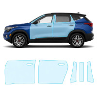 Антигравийная защитная бронепленка по лекалам для Kia Seltos SP2 2019-2022 - зоны дверей и стойки окон