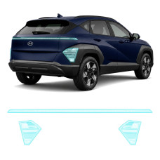 Антигравийная защитная бронепленка по лекалам для Hyundai Kona SX2 2023- задние фонари стопы