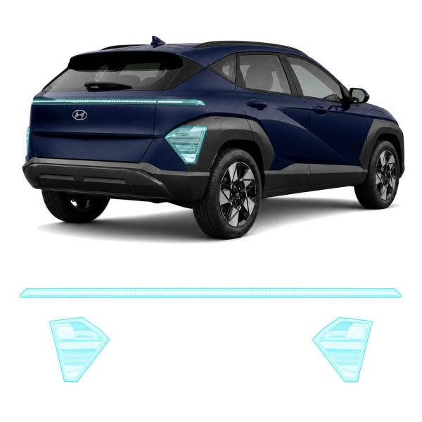 Антигравійна захисна бронеплівка за лекалами для Hyundai Kona SX2 2023- задні ліхтарі стопи