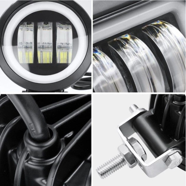 Світлодіодна додаткова LED фара 90х60 mm / Лінза з ДХО / 30W / 10Wх3 / 10-30V / 3500LM / 1 шт