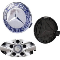Колпачки заглушки на литые диски Mercedes 75 / 70 мм Колосок Синие 1 шт (А1714000025)
