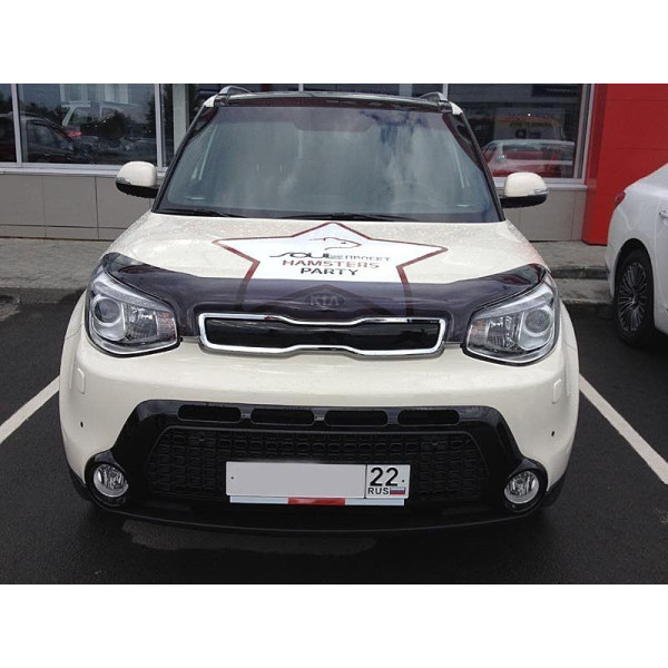 Дефлектор капота мухобойка для Kia Soul 2014-