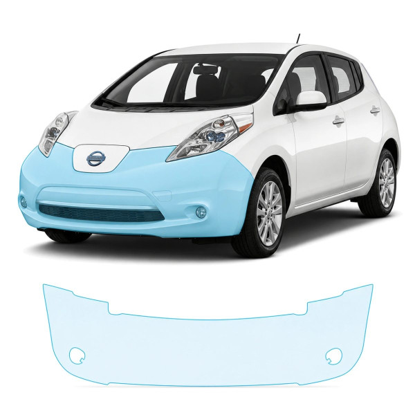 Антигравийная защитная бронепленка по лекалам для Nissan Leaf ZE0/ZE1 2010-2017 - передний бампер