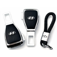 Набор в авто для Hyundai №2 / Заглушка переходник ремня безопасности и брелока с логотипом