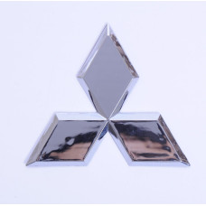 Емблема для Mitsubishi 110 x 100 мм пластикова Xром скотч