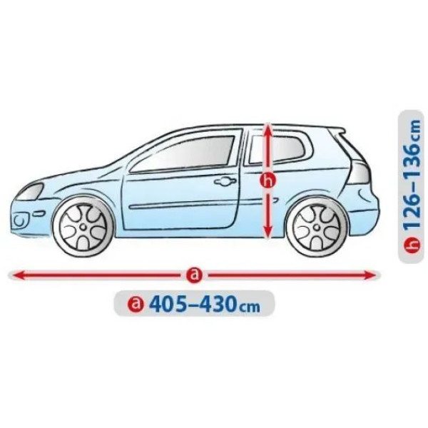 Тент автомобільний для Хечбека / Універсалу Kegel-Blazusiak L1 405-430 х 148-136 см Basic Garage (5-3956-241-3021)